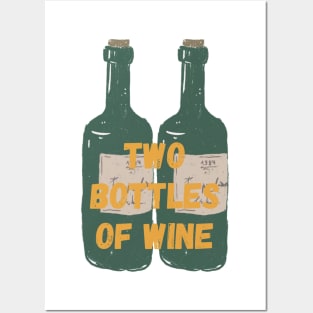 TWO BOTTLES OF WINE Posters and Art